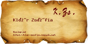 Klár Zsófia névjegykártya