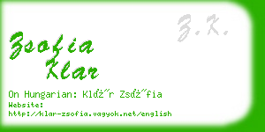 zsofia klar business card